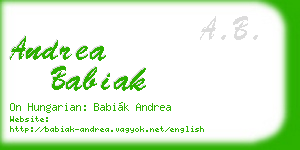 andrea babiak business card